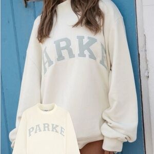 PARKE blue and cream crewneck